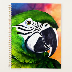 Cute AI Generated Green Parrot Planner