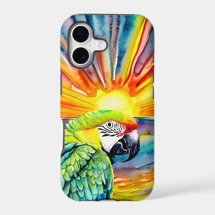 Cute AI Generated Watercolor Style Green Parrot
