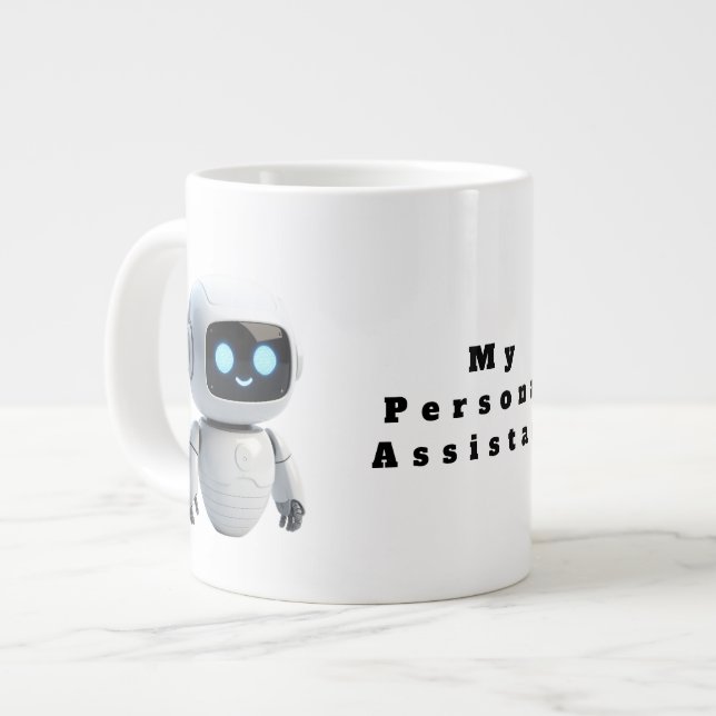 Cute AI Robot Coffee Mug - Tech Inspired Future Bu (Front Left)