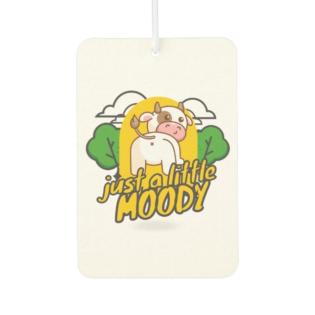 cute air freshener for car, moody cow air freshene (Front)