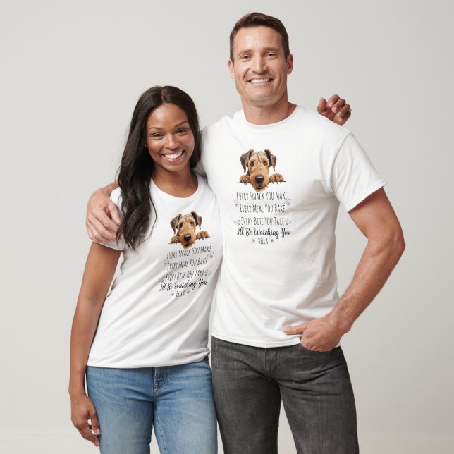 Cute Airedale Dog Dad Funny T-Shirt (Unisex)