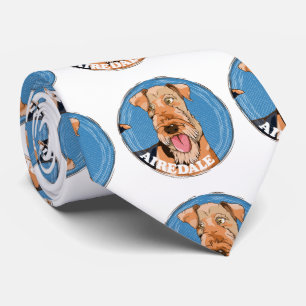 Cute Airedale dog Tie