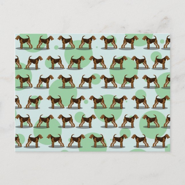 Cute Airedale Terrier Pattern Postcard (Front)