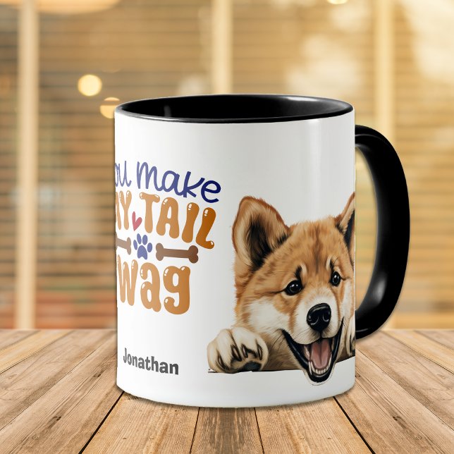 Cute Akita Dog You Make My Tail Wag Mug (Creator Uploaded)