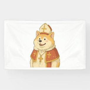 Cute Akita Pope - Funny Dog Design Banner
