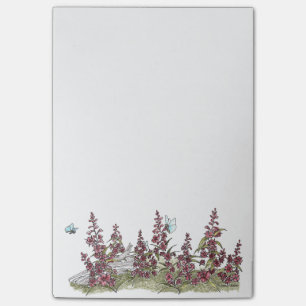 Cute Alaska Fireweed w/ Butterflies Post It Notes