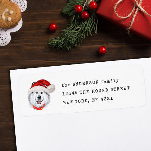 Cute Alaskan Malamute Christmas Dog Return Address Return Address Label