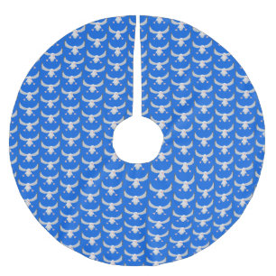 Cute albatross bird flying cartoon illustration brushed polyester tree skirt