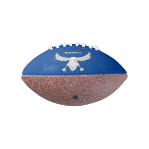 Cute albatross bird flying cartoon illustration football