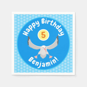 Cute albatross bird flying cartoon illustration napkin