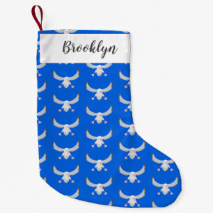 Cute albatross bird flying cartoon illustration small christmas stocking