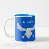 Cute albatross bird flying cartoon illustration