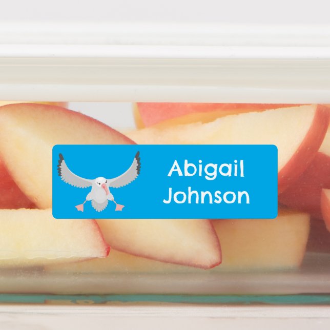 Cute albatross bird flying cartoon personalised (Affixed)