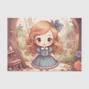 Cute Alice Adventures Wonderland Woodland Art Tissue Paper
