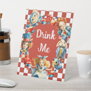 Cute Alice in ONEDERLAND 1st Birthday Drink Me Pedestal Sign