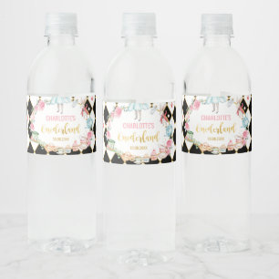 Cute Alice in Onederland Birthday Party Favours Water Bottle Label