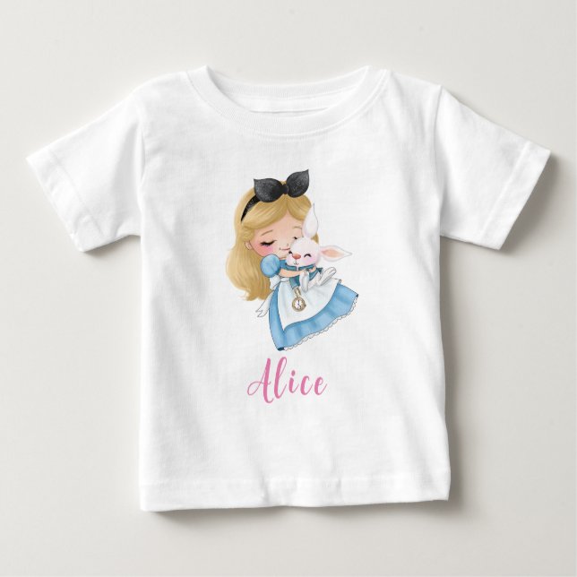 Cute Alice in Wonderland Girl Baby T-Shirt (Front)
