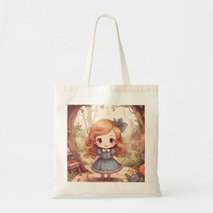 Cute Alice in Wonderland Whimsical Woodland Art Tote Bag