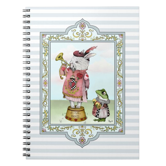 Cute Alice in Wonderland White Rabbit Easter Art  Notebook (Front)