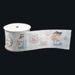 Cute Alice in Wonderland White Rabbit Satin Ribbon<br><div class="desc">Cute Alice in Wonderland White Rabbit Satin Ribbon</div>