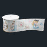 Cute Alice in Wonderland White Rabbit Satin Ribbon<br><div class="desc">Cute Alice in Wonderland White Rabbit Satin Ribbon</div>