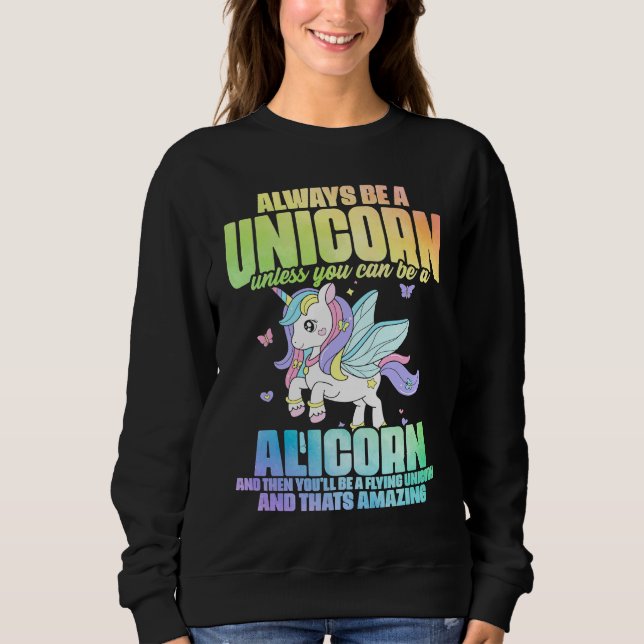 Cute Alicorn Magical Unicorn Fantasy Legendary Cre Sweatshirt (Front)