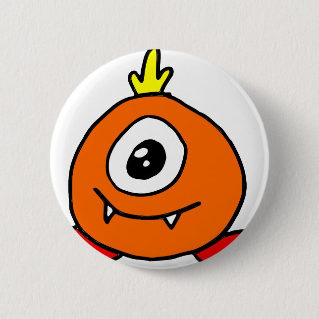 Cute Alien 6 Cm Round Badge (Front)
