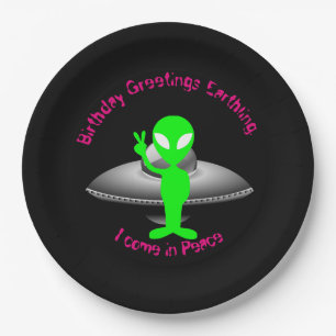 Cute Alien Any Occasion Personalise Paper Plate