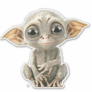 CUTE ALIEN BIG DECAL for laptop dye Cut Sticker