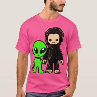 Cute Alien Bigfoot Friends T-Shirt