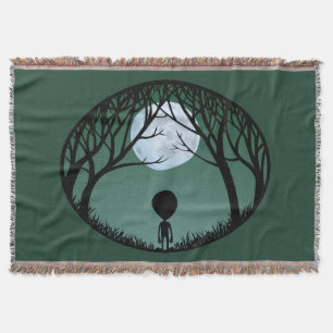 Cute Alien Blanket E.T. Alien Grey Throw Blanket