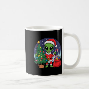 Cute Alien Christmas Tree Lights Xmas Holidays Win Coffee Mug