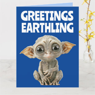 CUTE ALIEN FUNNY BIRTHDAY GREETING CARDS