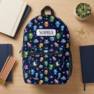 Cute Alien Galaxy Pattern Backpack