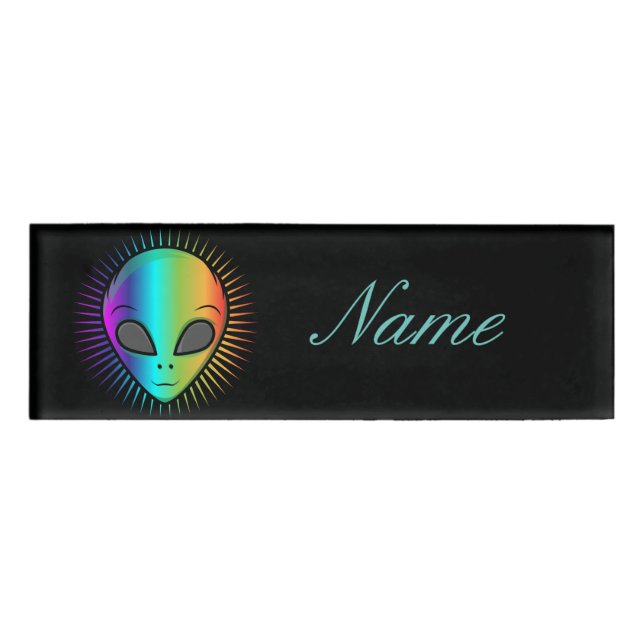 Cute Alien Head Thunder_Cove Name Tag (Front)