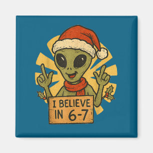 Cute Alien I Believe In 6-7 Christmas Holiday Desi Magnet