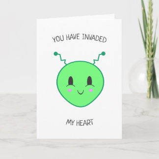 Cute Alien Invasion Kawaii Valentine's Day Card