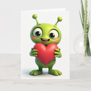 Cute Alien Love You Card