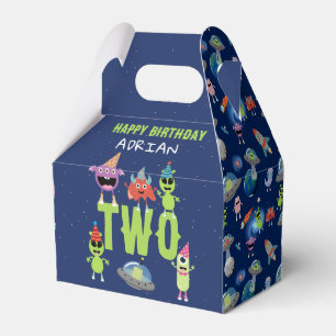 Cute Alien Monster Space Kids Birthday Name Age Favour Box