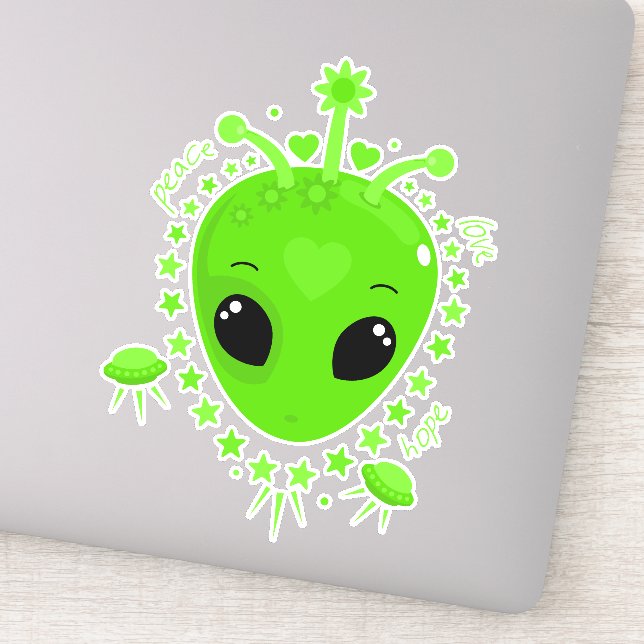 Cute Alien Peace Hope Love Kawaii (Detail)
