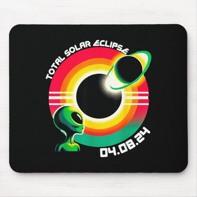 Cute Alien Total Solar Eclipse 4 Mouse Pad (Front)
