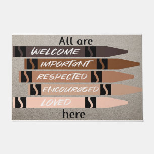Cute All Are Here Mat, Crayon  Doormat