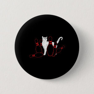 Cute Alley Cat Knocking Bowler Tipping Bowling Pin