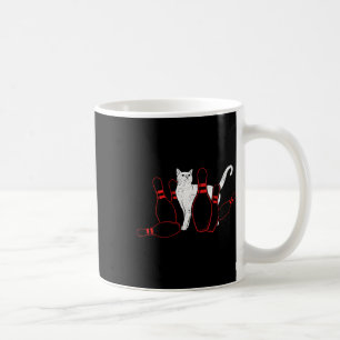 Cute Alley Cat Knocking Bowler Tipping Bowling Pin Coffee Mug
