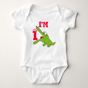 Cute Alligator 1st Birthday T Shirt, Creeper