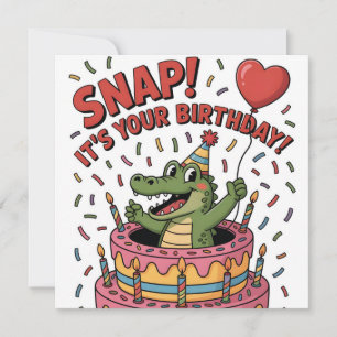 Cute Alligator Birthday Cake Party Design