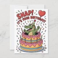 Cute Alligator Birthday Cake Party Design