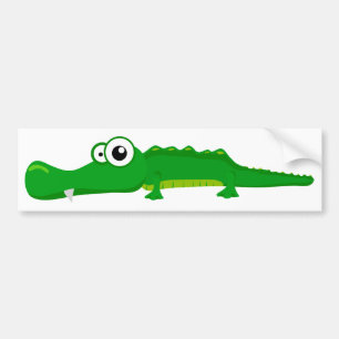 Cute alligator bumper sticker