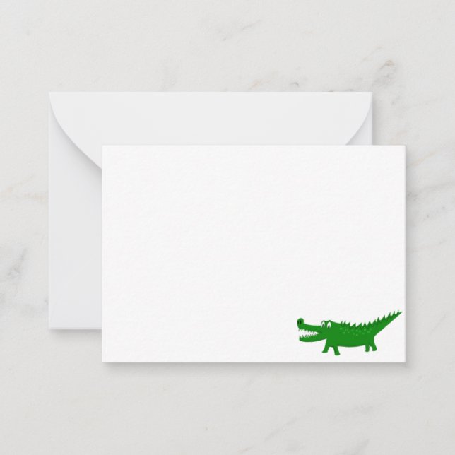  Cute Alligator Drawing Blank Card (Front)