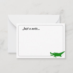 Cute Alligator Drawing Custom Just a Note Card
